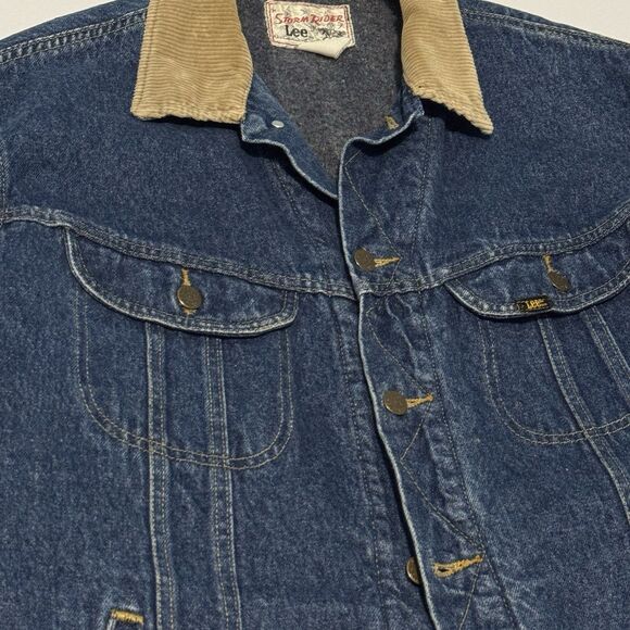 Vintage Lee Storm Rider Jacket Mens Size XXL Wool Blanket Lined Denim Jean USA - Picture 4 of 10